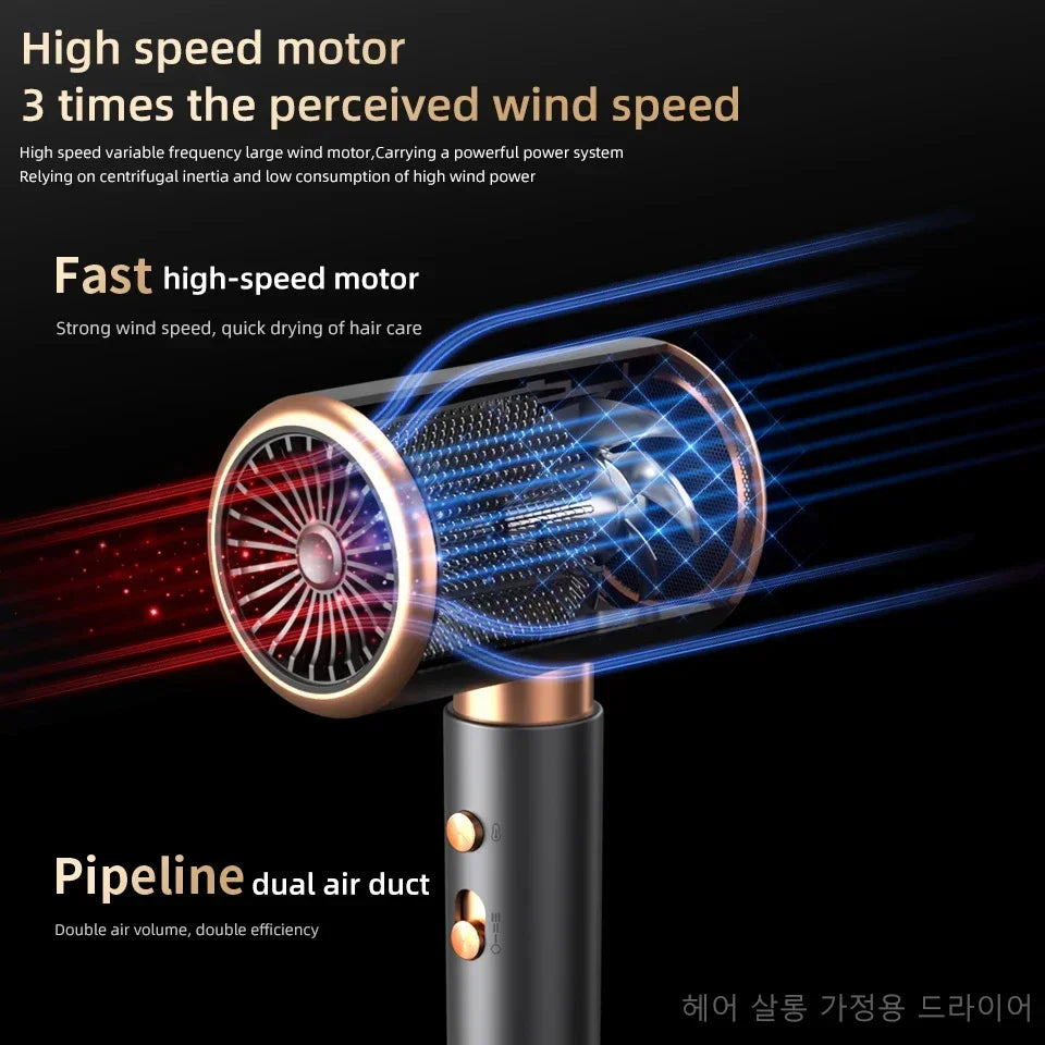 2000W 3th Gear Professional Hair Dryer Negative Lonic Blow Dryer Hot Cold Wind Air Brush Hairdryer Strong PowerDryer Salon Tool